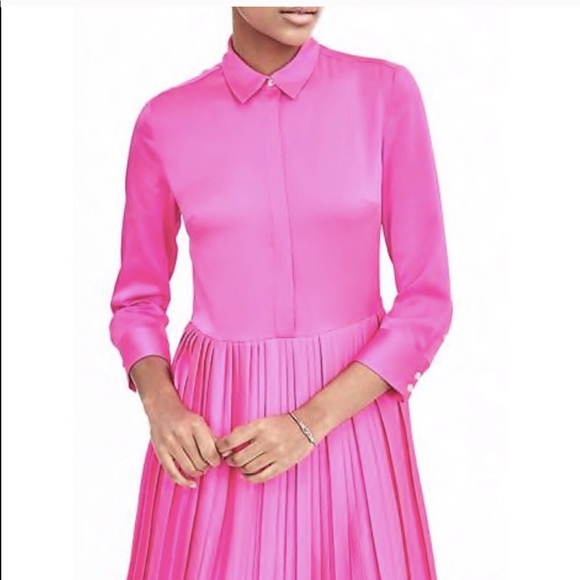 bright pink shirt dress